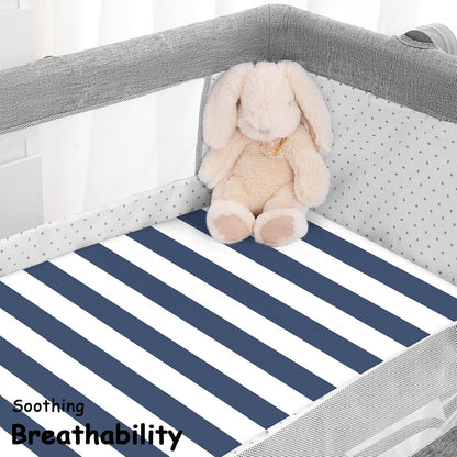 Yoofoss Pack and Play Sheets Fitted, Mini Crib Sheets 2-Pack for Pack N Play Mattress, Stretchy Playard Sheet, Soft and Breathable Green+Giraff