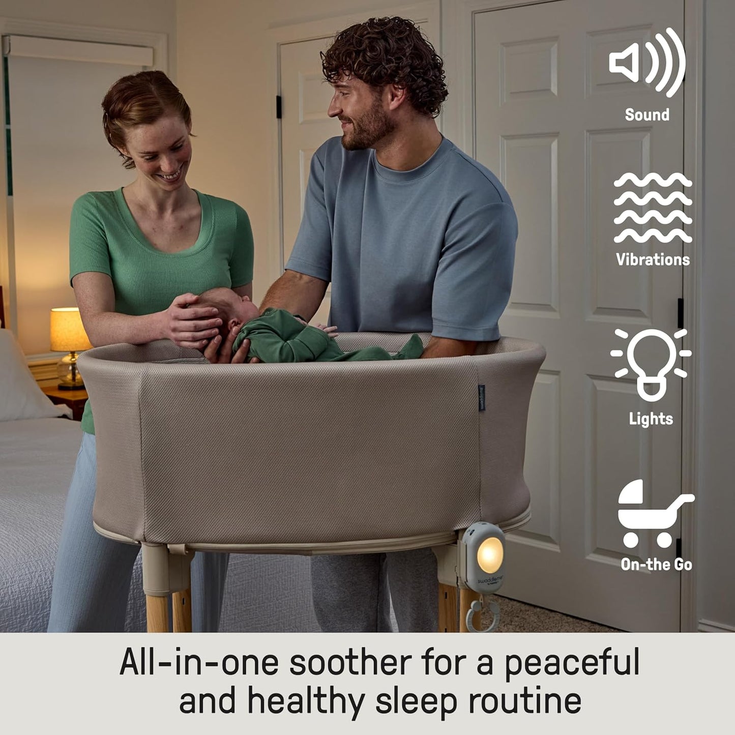 Ingenuity Dream Hero Starlight 3-in-1 Co-Sleeping Bassinet and Crib - Lume (Grey), Unisex, Newborn to 12 Months
