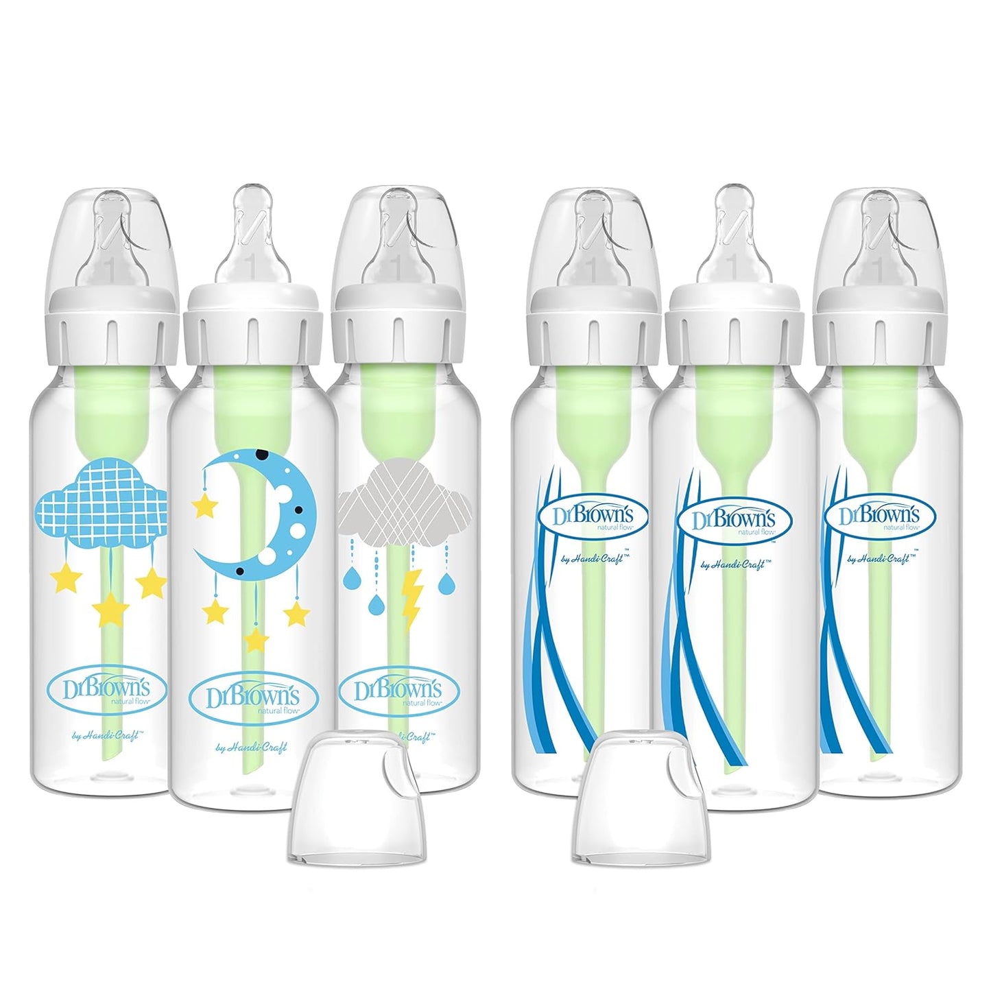 Dr. Brown’s Anti-Colic Options+ Narrow Baby Bottles, 0m+ Level 1 Nipple - Baby Bottle to Reduce Colic (3 Pack), Purple 8 oz