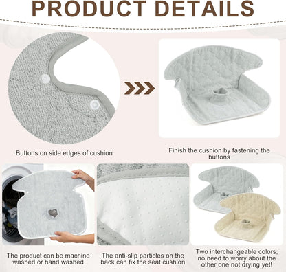 Piddle Pads Carseat, 2 Pieces Car Seat Potty Training Pad, Waterproof and Anti-Slip, Breathable and Comfortable, Machine Washable, Car Seat Piddle Pads for Stroller, Dining Chair (Khaki and Gray)