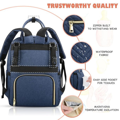 Tenot Baby Diaper Bag Backpack, Travel Diaper Bags for Baby Girl Boy Large Capacity Baby Bag Backpack for Women Peacock Blue