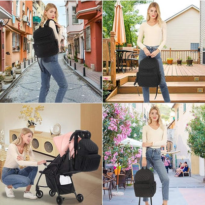 LOVEVOOK Diaper Bag Backpack Large Capacity Baby Bag with Portable Changing Pad, Multifunction Baby Travel Backpack