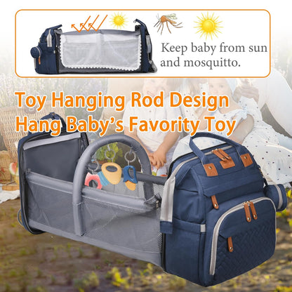 Astro alan Baby Diaper Bag with Changing Station, Waterproof Diaper Bag Backpack for Moms Dads with USB Charging Port, Baby Shower Gifts, Large Capacity diaper backpack, Grey