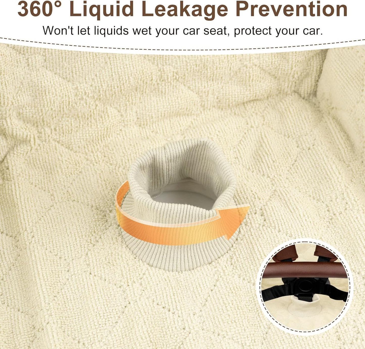 Piddle Pads Carseat, 2 Pieces Car Seat Potty Training Pad, Waterproof and Anti-Slip, Breathable and Comfortable, Machine Washable, Car Seat Piddle Pads for Stroller, Dining Chair (Khaki and Gray)