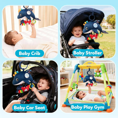 TSYAN Car Seat Toys for Babies 0-6 Months Boy,Baby Spiral Hanging Plush Activity Toys Thank You Gifts for Newborn 0 3 6 9 12 Months Baby Boys Girls