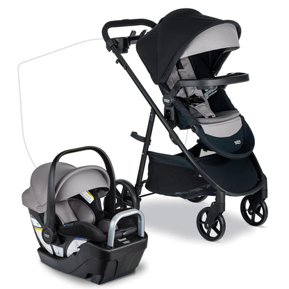 Britax Brook+ Modular Baby Stroller, Ultra-Lightweight Infant and Toddler Stroller with SafeWash Insert and 4 Ways to Stroll, Graphite Onyx