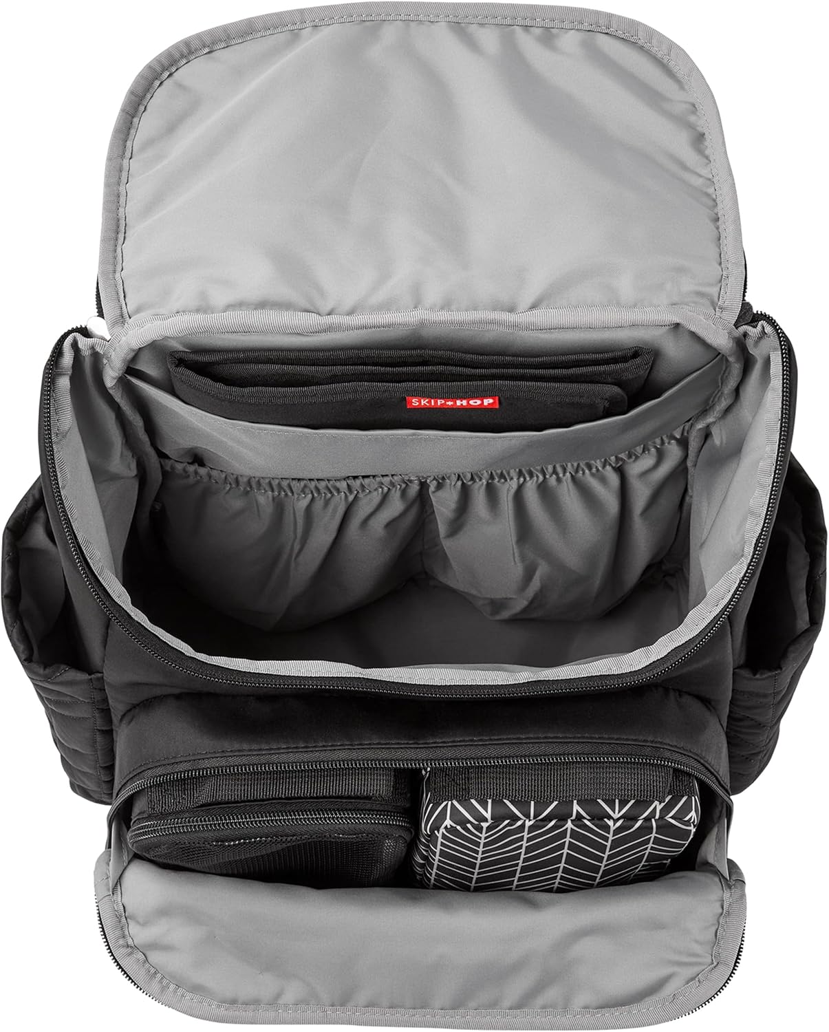 Skip Hop Diaper Bag Backpack: Forma, Multi-Function Baby Travel Bag with Changing Pad & Stroller Attachment, Jet Black