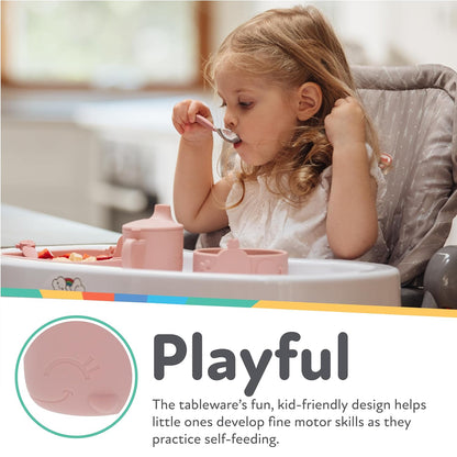 Nuby Animal Friend Silicone Round Bowl - Toddler Bowl - 6+ Months - Pink Whale Bowl