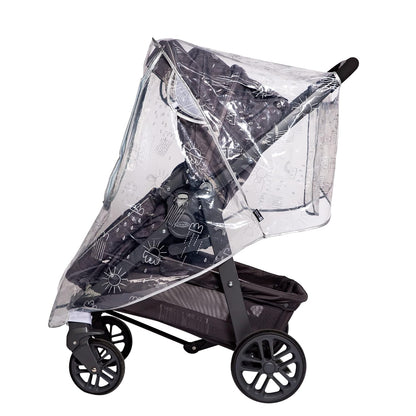 J.L. Childress Deluxe Stroller Rain Cover - Stroller Poncho, Baby Stroller Accessories for Travel, Universal Fit, Lightweight Weather Shield, Protects from Wind & Snow - Single, Pattern