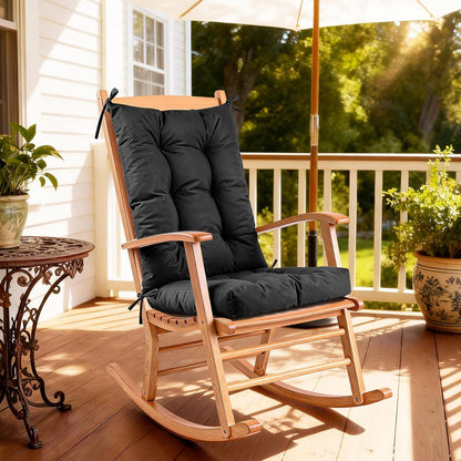 Rocking Chair Cushion with Ties Non-Slip Outdoor Rocking Chair Cushion Set Waterproof Fade-Resistant Porch Garden Patio Glider Rocker Cushions