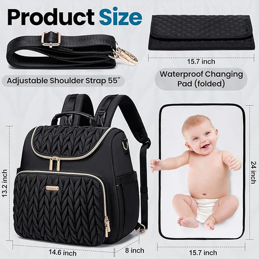 Tealari 4 in 1 Convertible Diaper Bag Backpack,Waterproof Baby Diaper Bag with Changing Pad,Converts into Baby Tote Bag,Diaper Backpack,Stroller Bag and Crossbody Diaper Bag