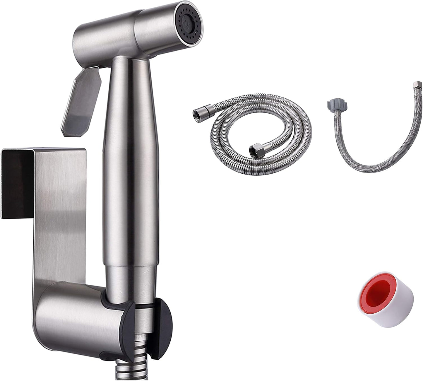 HILFA Handheld Bidet Sprayer for Toilet,Multi-function for Baby Cloth Diaper Sprayer, Shattaf Sprayer, Pets Shower -Quality 304 Stainless Steel Material,Brushed,80ZY14-BN
