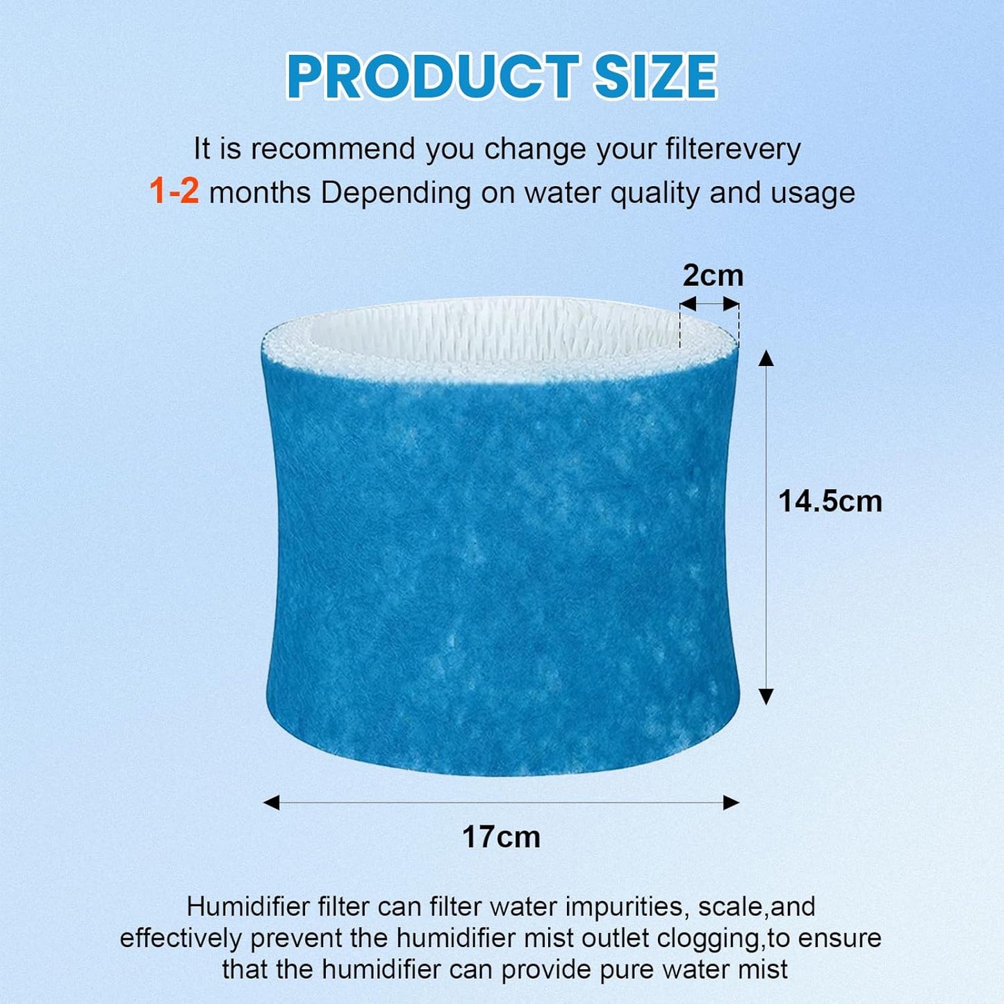 For Canopy Humidifier Wicking Filter Replacement 2.0, Compatible with Canopy Bedside and Nursery Humidifier 2.0,Wood Pulp & Paper Filter,4 Pack (Blue)