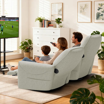KINGYES Power Recliner Chair, 270° Swivel Glider, Living Room Recliner with USB-C Port, Nursery Rocking Chair, Gray