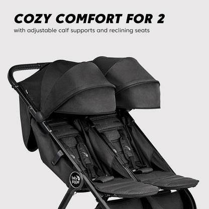 Baby Jogger City Tour 2 Carry-On Approved Travel Stroller, Ultra-Compact Baby Stroller, Lightweight, Easy Fold, Baby Travel Essential, Pitch Black
