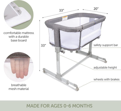 KoolerThings 3 in 1 Baby Bassinet, Bedside Sleeper, & Playpen, Easy Folding Portable Crib (Black)- KoolaBaby (Mesh Bassinet)