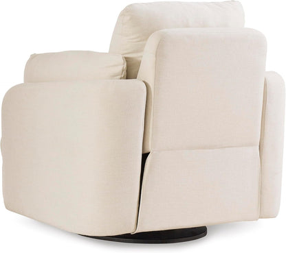 Signature Design by Ashley Modmax Coastal Press-Back Swivel Glider Rocker Recliner with Machine Washable Cover, Hidden Storage Compartments and 2 Bolster Pillows, Beige - Colors B