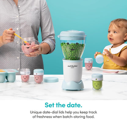 NutriBullet NBY-50100 Baby Complete Food-Making System, 32-Oz, White, Blue, Clear