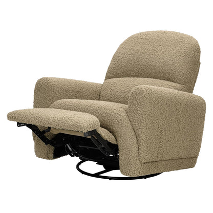 Babyletto Rainbow Recliner and Swivel Glider in Almond Teddy Loop, Greenguard Gold Certified and CertiPUR-US® Certified