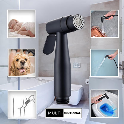 Matte Black Senhozi Toilet Bidet Sprayer, Sprayer Attachment with Stainless Steel Hose for Personal Hygiene, Handheld Toilet Sprayer for Baby Cloth Diaper and Bathroom Spray for Pet Shower Baby Shower