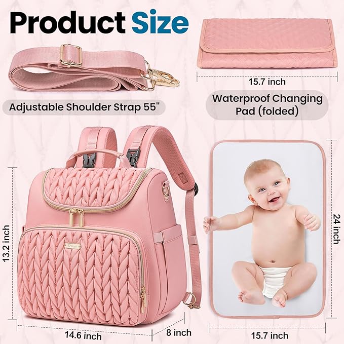 Tealari 4 in 1 Convertible Diaper Bag Backpack,Waterproof Baby Diaper Bag with Changing Pad,Converts into Baby Tote Bag,Diaper Backpack,Stroller Bag and Crossbody Diaper Bag