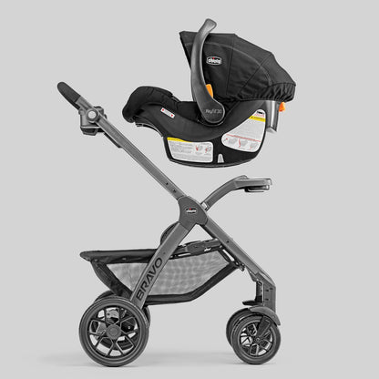 Chicco Bravo LE ClearTex Full-Size Stroller for Babies and Toddlers, UPF-Rated Canopy, GREENGUARD Gold Certified, Lightweight, One-Hand Compact Fold, Pewter/Grey