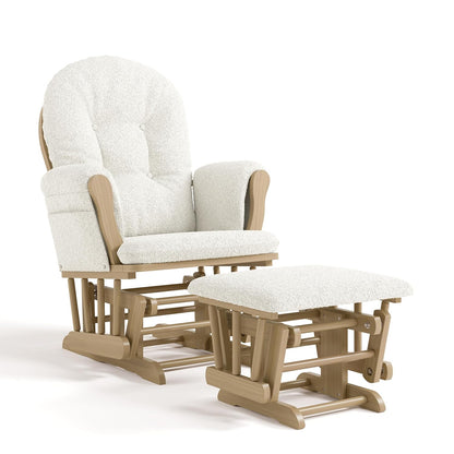Storkcraft Premium Hoop Glider & Ottoman (Espresso/Gray Swirl) — GREENGUARD Gold Certified Nursery Glider, Solid Wood Craftsmanship, Smooth-Gliding Nursery Chair and Ottoman, Award-Winning - Colors B