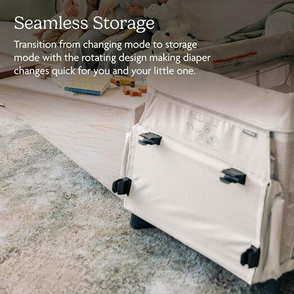 UPPAbaby Remi Changing Station/Wipeable Surface/Simple Attachment and Storage/Charlie (Sand Mélange)
