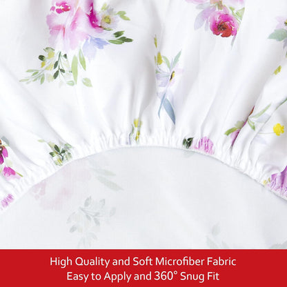 Pack and Play Sheets, 2 Pack Mini Crib Sheets, Stretchy Playard Fitted Sheet, Compatible with Graco Pack n Play, Soft and Breathable Material, Planet & Flower