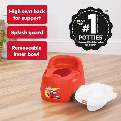 Bright Starts Disney Princess Full Comfort Potty Training Toilet, Easy Clean Removable Bowl, Splash Guard, High Back for Comfort & Stability, Toddlers up to 50 lbs