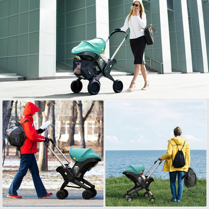Storage Bag Compatible with Doona Car Seat Stroller, Stroller Accessories, Large Capacity, Diaper Bag Accessories, Wearable/Handle Backpack, Stroller Organizer Bag Carry-All Parent Organizer (Black)