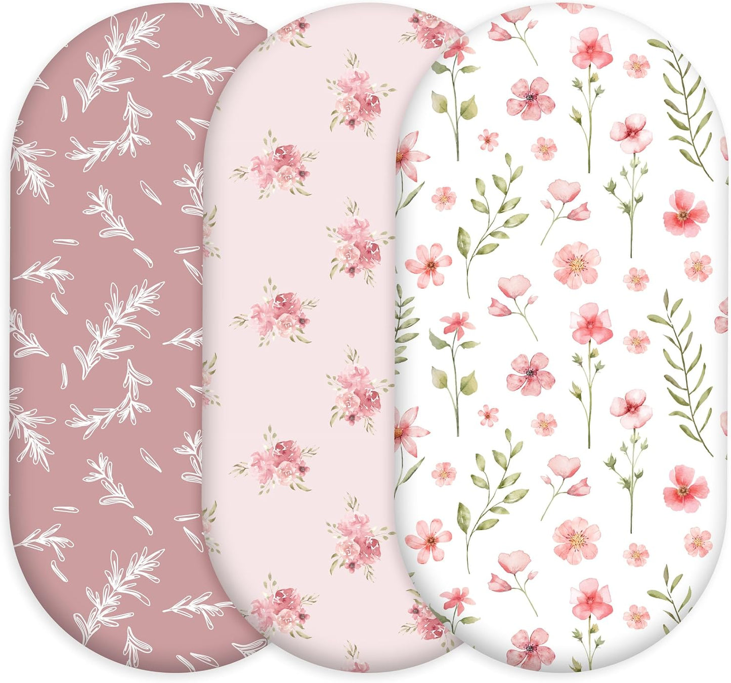 Bedside Sleeper Bassinet Fitted Sheets 20 x 33, 3 Pack Baby Delight Beside Me Dreamer,Babybond,Jimglo,koola,cowiewie,fodoss, Dream On Me Baby Square Bassinet, Pink Animal