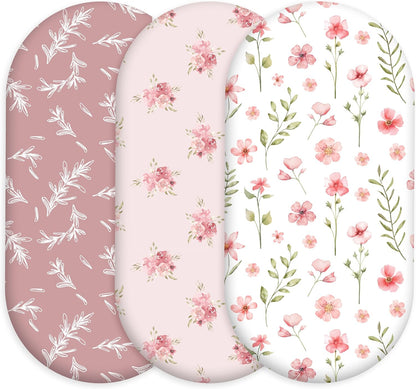 Bedside Sleeper Bassinet Fitted Sheets 20 x 33, 3 Pack Baby Delight Beside Me Dreamer,Babybond,Jimglo,koola,cowiewie,fodoss, Dream On Me Baby Square Bassinet, Pink Animal