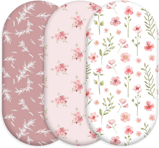 Bedside Sleeper Bassinet Fitted Sheets 20 x 33, 3 Pack Baby Delight Beside Me Dreamer,Babybond,Jimglo,koola,cowiewie,fodoss, Dream On Me Baby Square Bassinet, Pink Animal