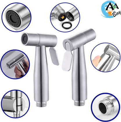 Dual Mode Toilet Bidet Sprayer Head – Chrome Finish Handheld Bidet for Toilet & Bathroom Cleaning – Cloth Diaper Sprayer, Muslim Shower, Jet Spray – G1/2 Coupling