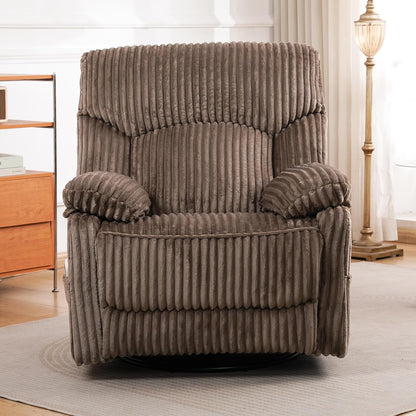 GRAINELL Oversize Power Swivel Recliner, 40in Wide Electric Glider Rocking Chair with Headrest Adjustment, USB Port, 270° Swivel, Rock 30° – for Living Room, Nursery, Black (5" 7' to 6" 1' Height)