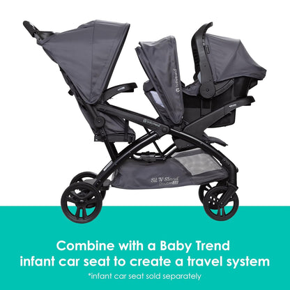 Baby Trend Sit N' Stand® Double 2.0 Stroller, Dash Black
