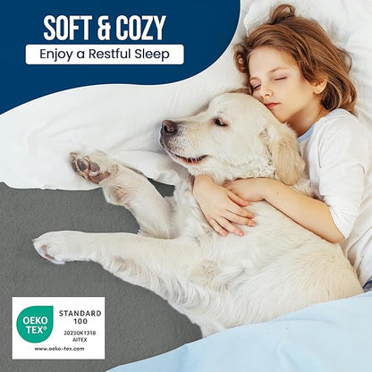 King Size Mattress Protector Waterproof, Premium 200 GSM Terry Mattress Cover, Soft & Breathable Bed Cover, Fitted Sheet Style Stretchable Deep Pockets 17" by Utopia Bedding (Gray)