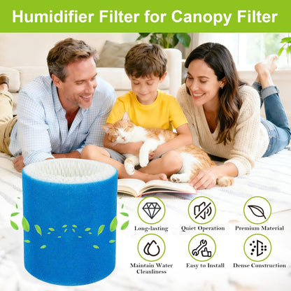6 Pack Humidifier Filter Replacement 2.0 Compatible with Canopy Bedside Humidifier 2.0 & Nursery Humidifier 2.0, Made with Wood Pulp & Paper, Humidifier Wicking Filter, 6 Week Lifespan (Blue)