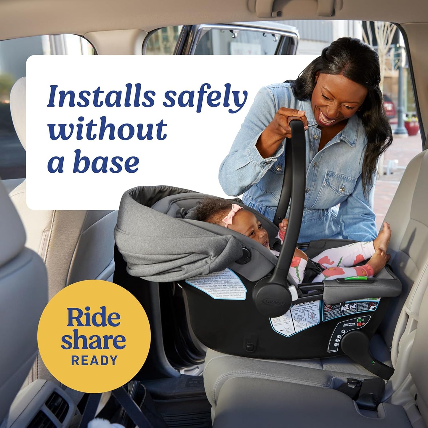 Graco® Gomax Infant Car Seat, Orchid Haze, Lightweight, Reclining Rear Facing Car Seat Installs with or Without a Base