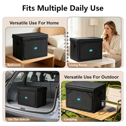 UV Sanitizer Box, 12L Portable Sanitizing and Cleaning Machine with 3-Level Timer, Foldable UV Cleaner Box for Toys, Mask, Towel, Key, UV Cleaning Machine Ozone Free