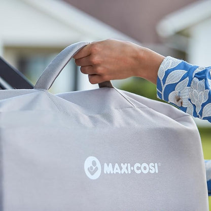 Maxi-Cosi Calao Travel Playard, Infant Bassinet, Toddler Playpen, Portable, Lightweight, Foldable, Easy Setup, with Carry Bag, Breathable Mesh, Classic Slate