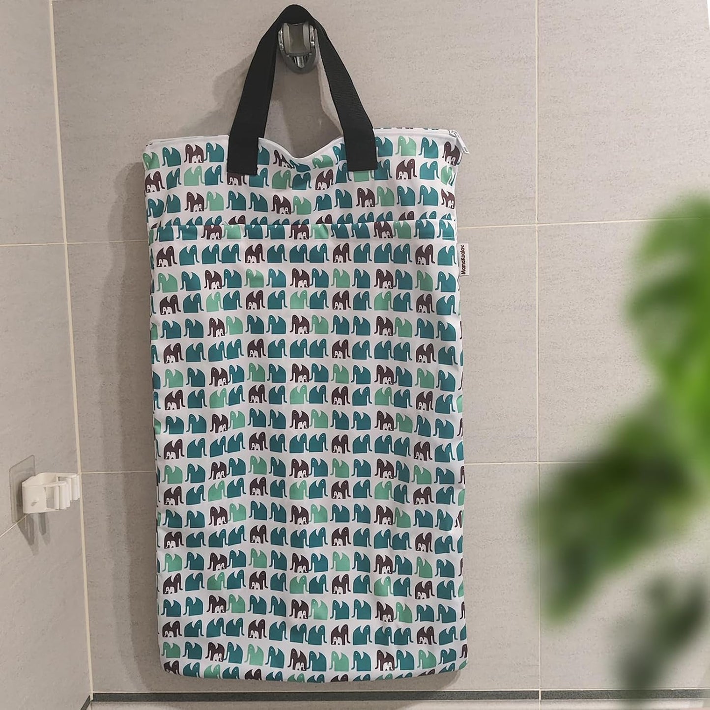 Mama Koala Reusable Hanging Wet Dry Bags for Baby Items, Cloth Diapers, Swimsuits, Travel, Gym Clothes, Beach, Pump Parts, Toiletries, Two Zippered Pockets, 2 Pack (W004L)