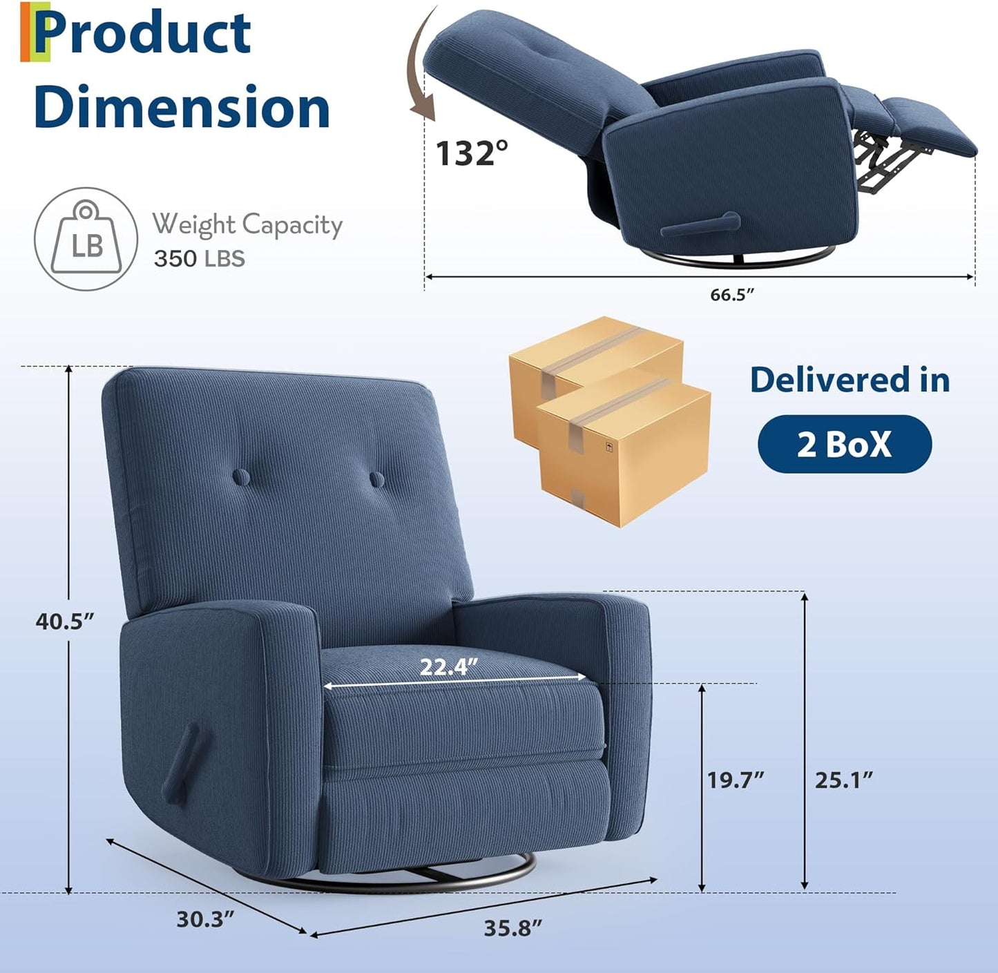IDEALHOUSE Recliner Chair, 360° Swivel Rocking Glider Chair for Adults with Adjustable Backrest & Footrest, Cozy Linen Upholstered Armchair for Living Rooms, Bedrooms, Apartments, Beige