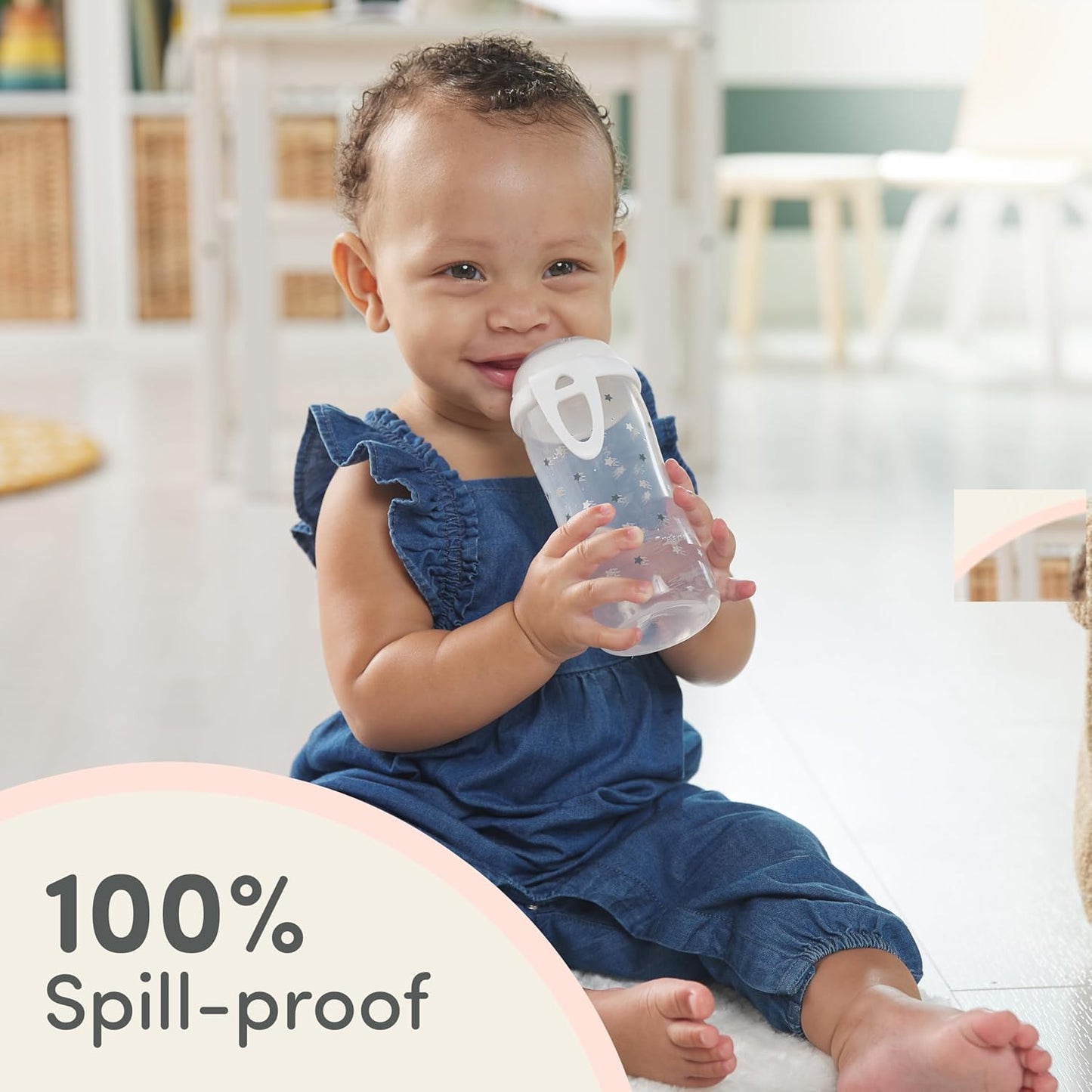 NUK Replacement Silicone Spout for Select NUK Cups, Spill-Proof, Soft Spout, Dishwasher-Safe, BPA-Free, Clear, Pack of 3