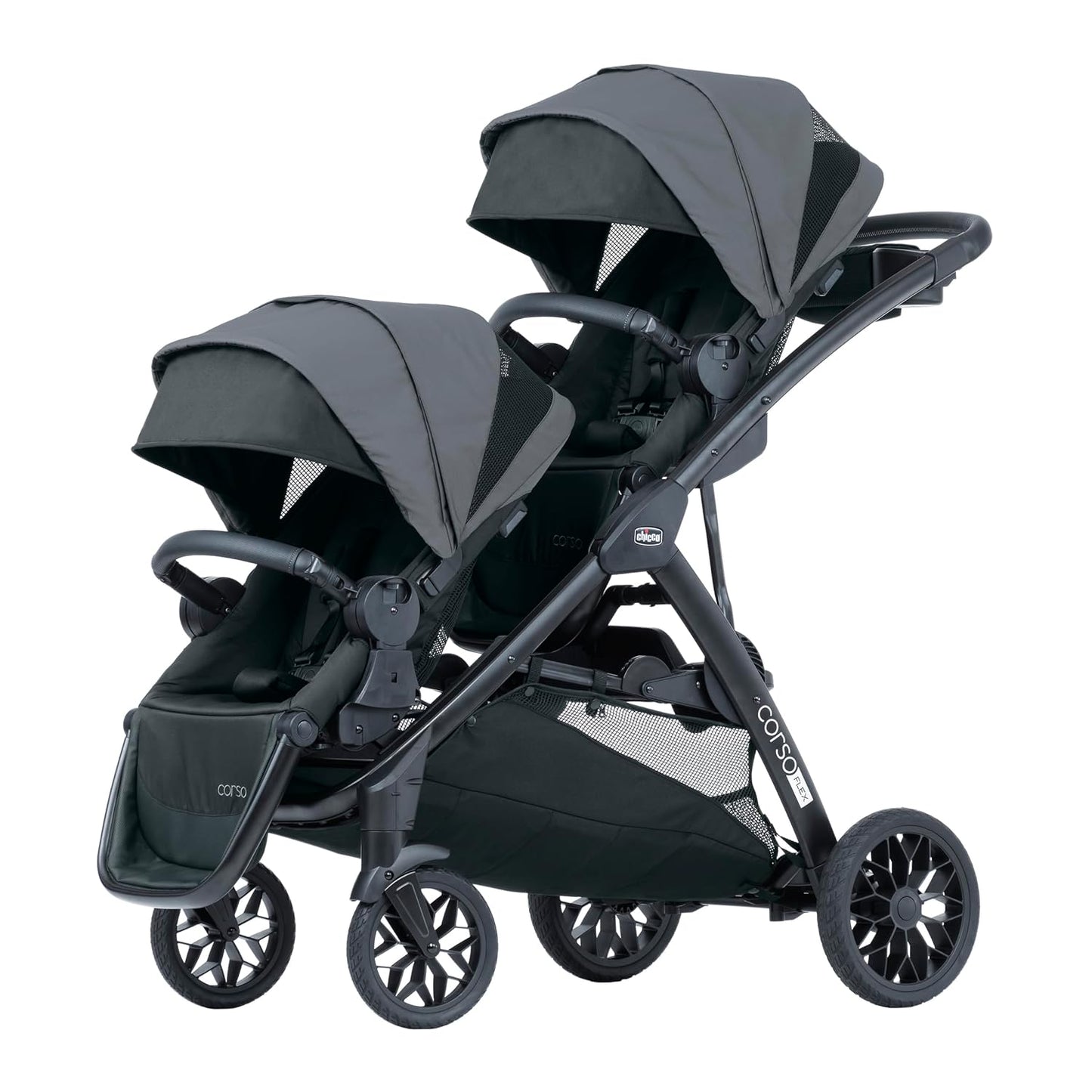 Chicco Corso Flex Infant Car Seat Adapter/Basket for Corso Flex Convertible Stroller, Compatible with Any Chicco Infant Car Seat, Black/Black