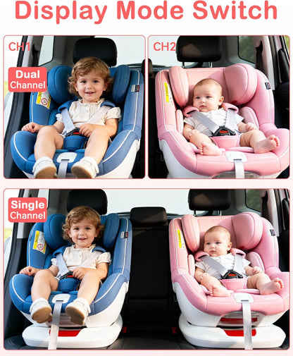 Wkzay Baby Car Camera 2-Pack – HD 1080P, 150° Wide Angle, Night Vision, Adjustable LED Light, Easy Installation, Infant Safety, Rear Seat Monitoring for Car Travel
