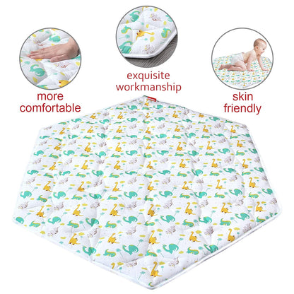 Octagon Playpen Mat Grey, Non Slip 8 Panel Playpen Mattress Mat Fits Regalo Extra Large Play Yard and hiccapop XL 69" Baby Playpen, Grey Star Octagon Playard Pad