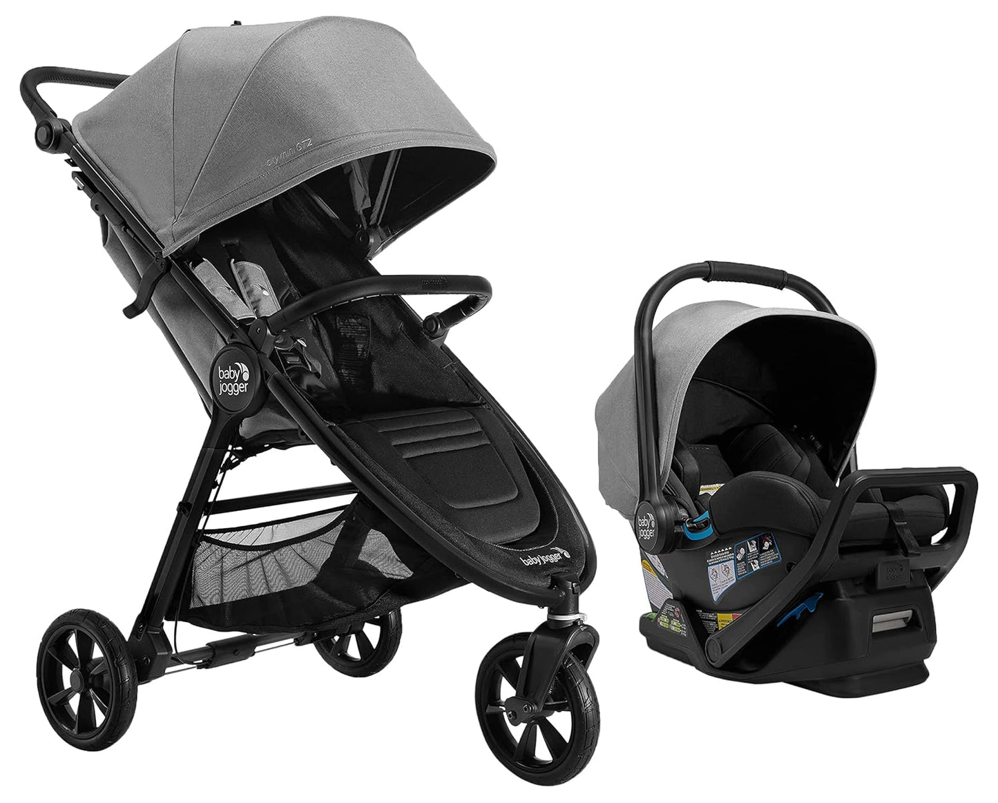 Baby Jogger City Mini GT3 All Terrain Baby Stroller with Forever Air Rubber Tires, All Wheel Suspension, Lightweight Stroller with Magnetic Buckle, No-Rethread Harness, and Foot Brake, Frosted Ivory