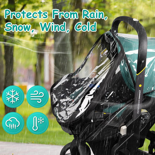 Rain Cover, Compatible with Doona Infant Car Seat Stroller, Protects from Rain, Snow, Wind, Cold, Side Ventilation Holes, Rain Cover for Stroller, Stroller Cover Accessories